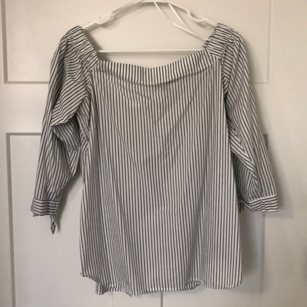 Banana republic striped off the shoulder top